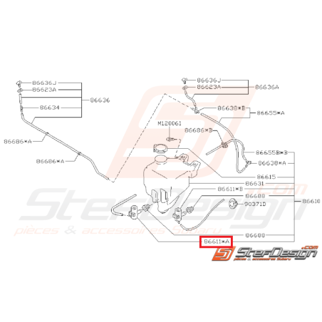 Pompe lave-glace droite IMPREZA GT 93-00 WRX/STI 01-05