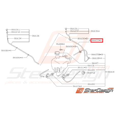 Durite lave-glace origine SUBARU GT 98-00