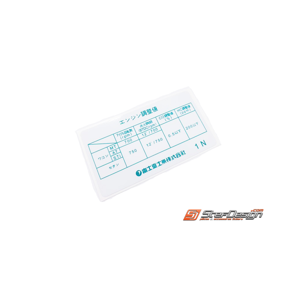 Autocollant émission sous capot impreza gt JDM