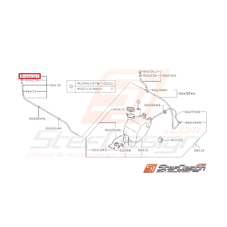 Gicleur lave-glace seul avant GT 98-00