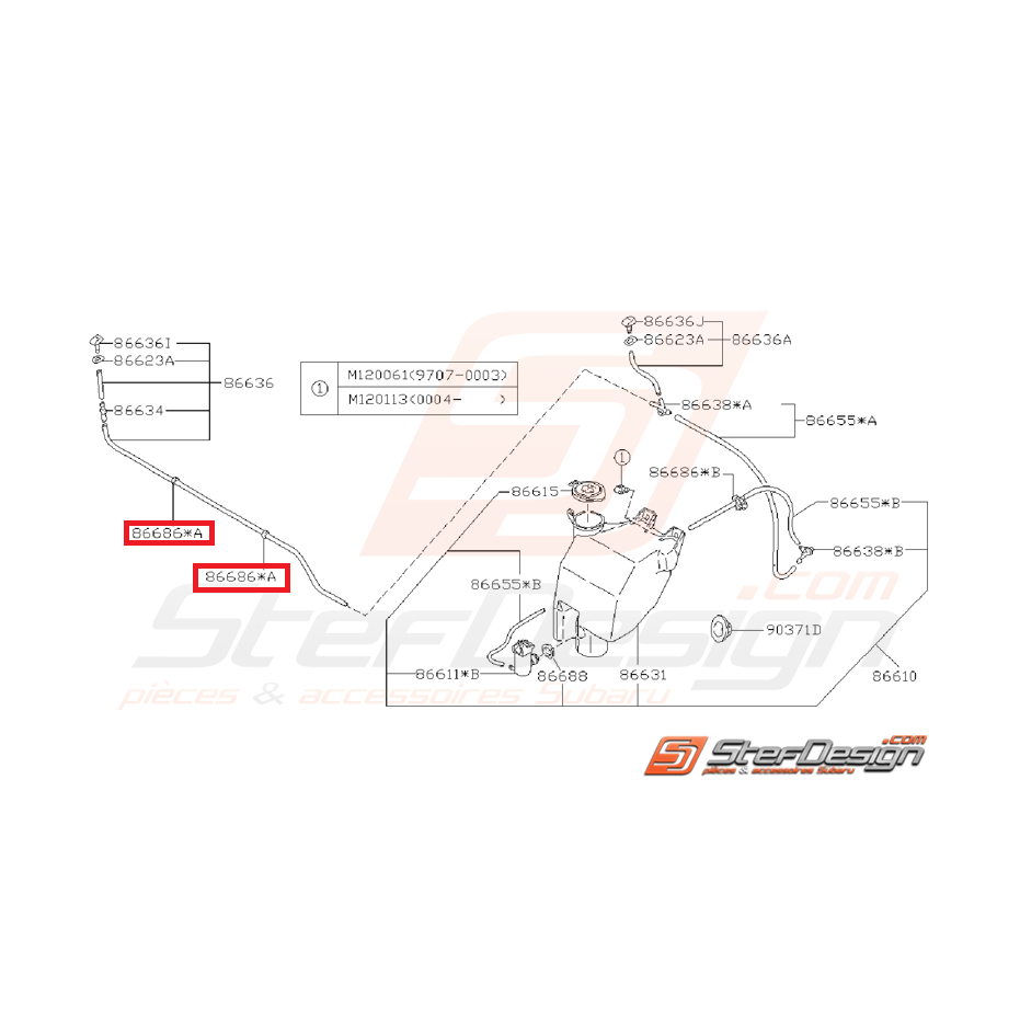 Agrafe tuyau lave phare subaru wrx et sti 01/07  Agrafe tuyau lave phare subaru wrx et sti 01/07