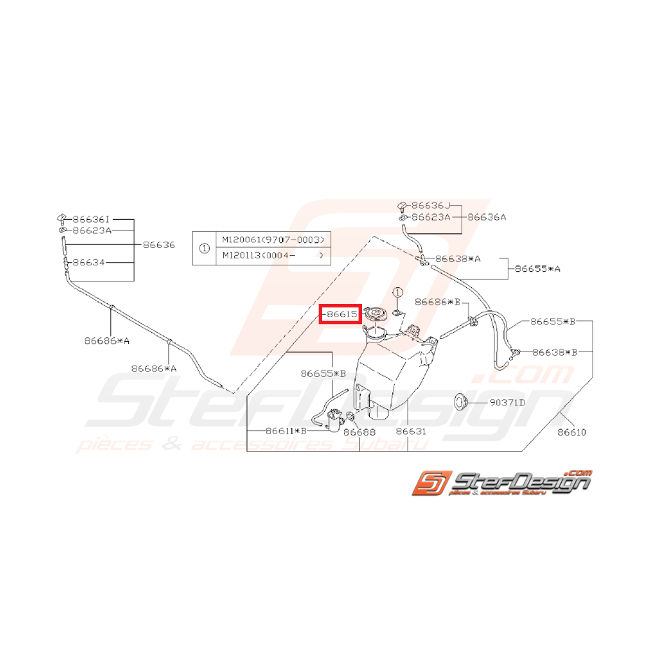 Bouchon de réservoir de lave-glace SUBARU GT 93-00