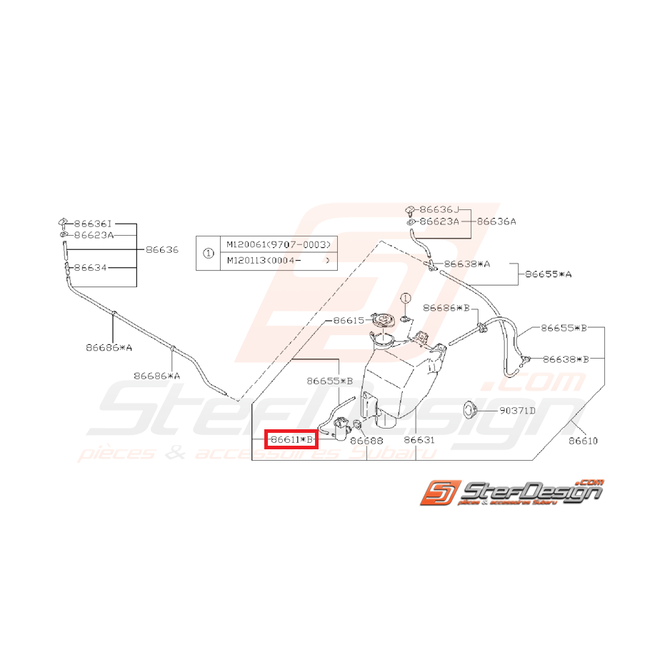 Pompe lave-glace gauche IMPREZA GT 93-00 WRX/STI 01-05
