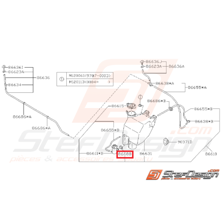 Joint de pompe lave glace GT 97-00 WRX/STI 01-05