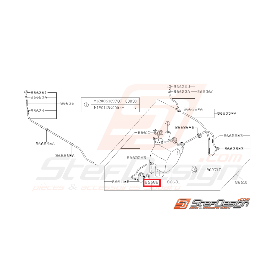 Joint de pompe lave glace GT 97-00 WRX/STI 01-05 Joint de pompe lave glace GT 97-00 WRX/STI 01-05