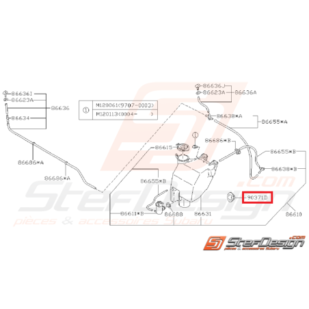 Douille de Système de Lave Glace Avant Origine Subaru GT 1997