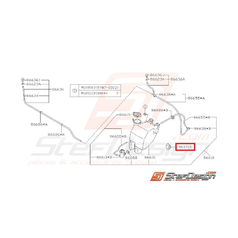 Douille de Système de Lave Glace Avant Origine Subaru GT 1997