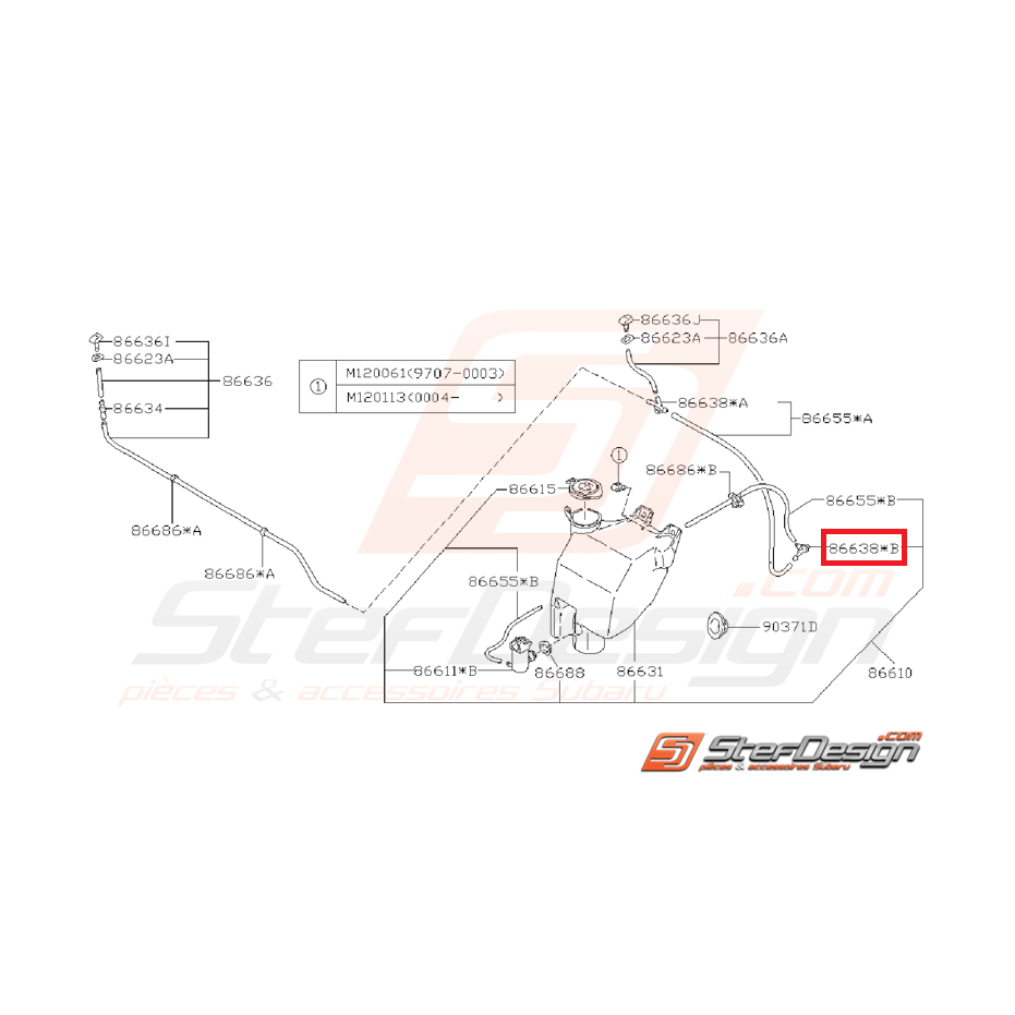 Raccord Y de pompe lave-glace SUBARU GT 98-00 Raccord Y de pompe lave-glace SUBARU GT 98-00