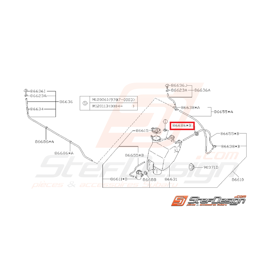 Agrafe de tuyau de lave-glace SUBARU GT 93-00