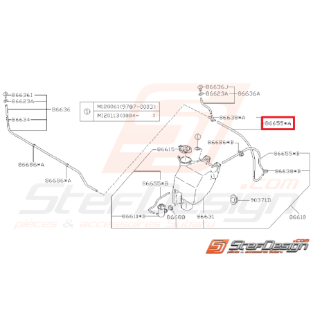 Durite lave-glace origine SUBARU GT 98-00