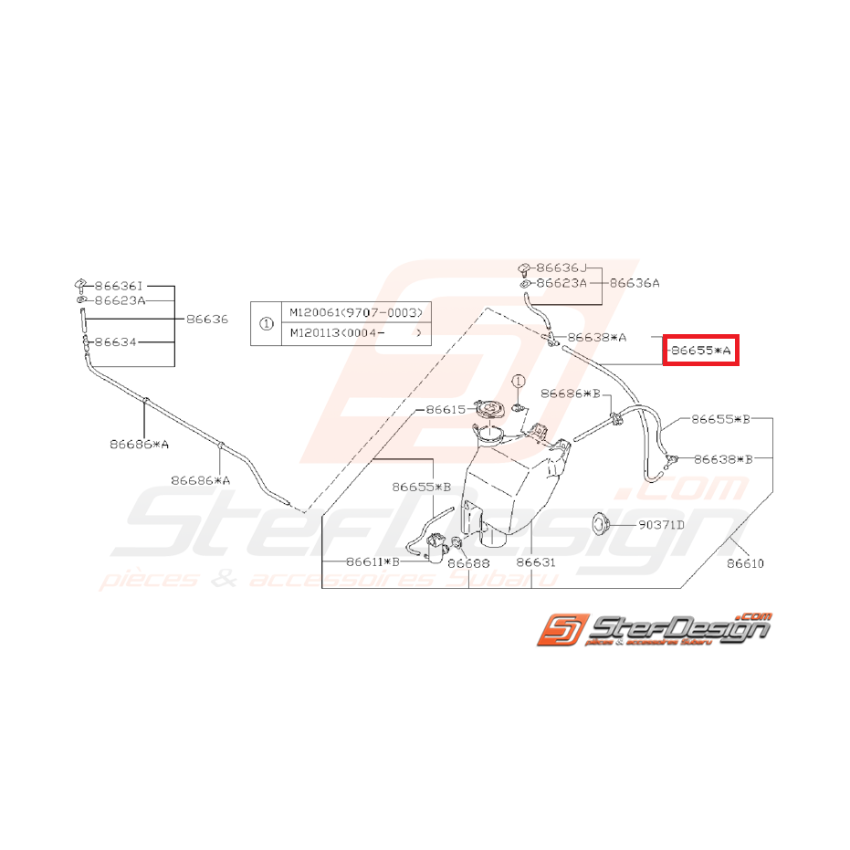 Durite lave-glace origine SUBARU GT 98-00