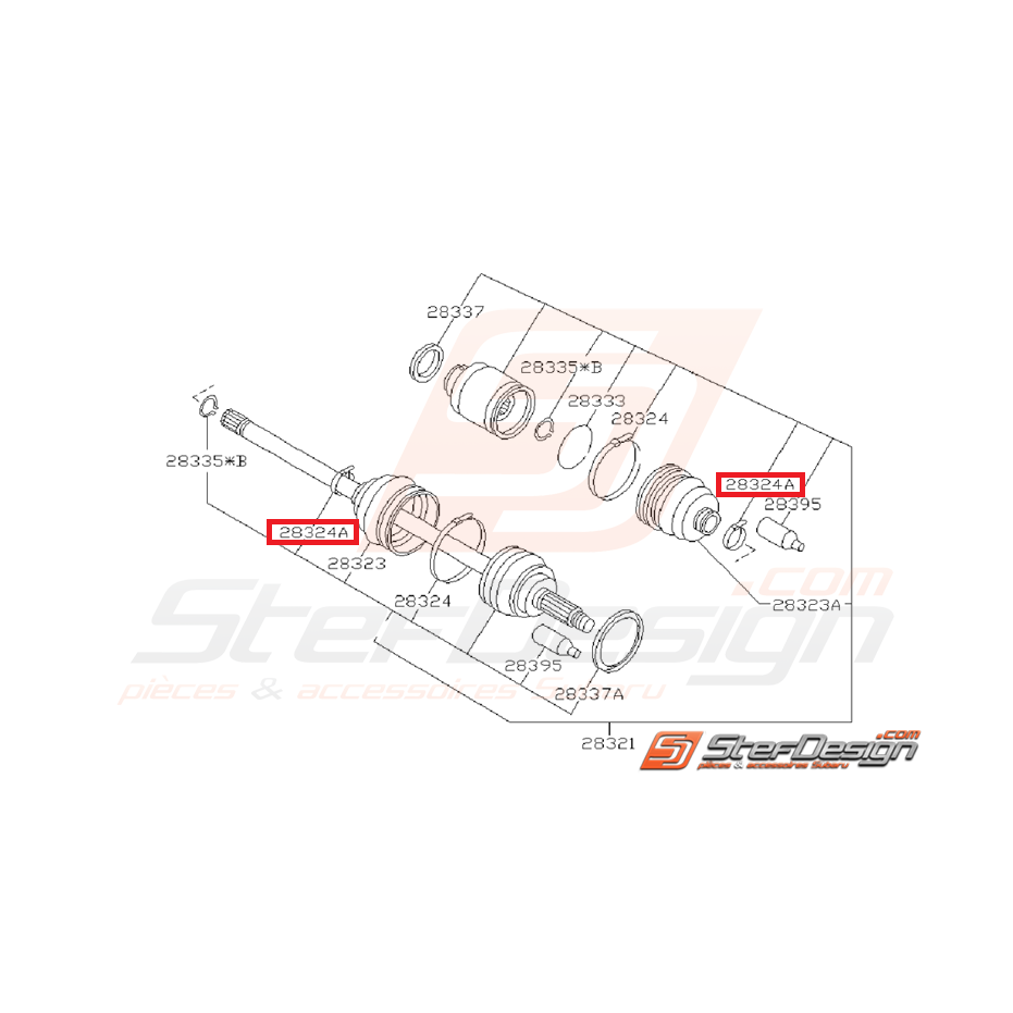 Collier Soufflet de Cardan Avant Origine Subaru GT 1993 - 1996