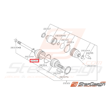 Soufflet de cardan avant côté roue SUBARU GT 94-95