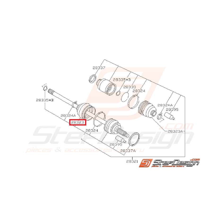 Soufflet de cardan origine côté roue SUBARU GT 96-97