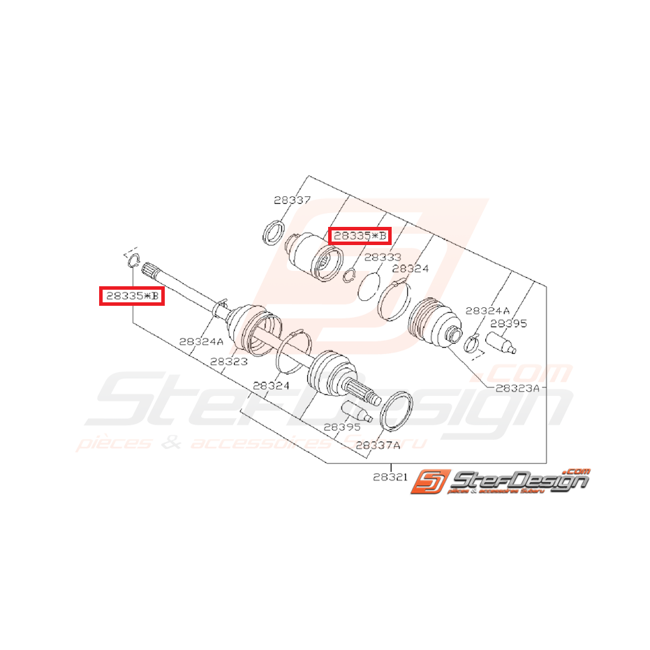Circlips de cardan arrière (coté pont)