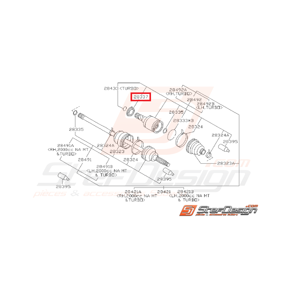 Joint d’étanchéité Cardan Arrière Origine Subaru GT 1993 - 1996