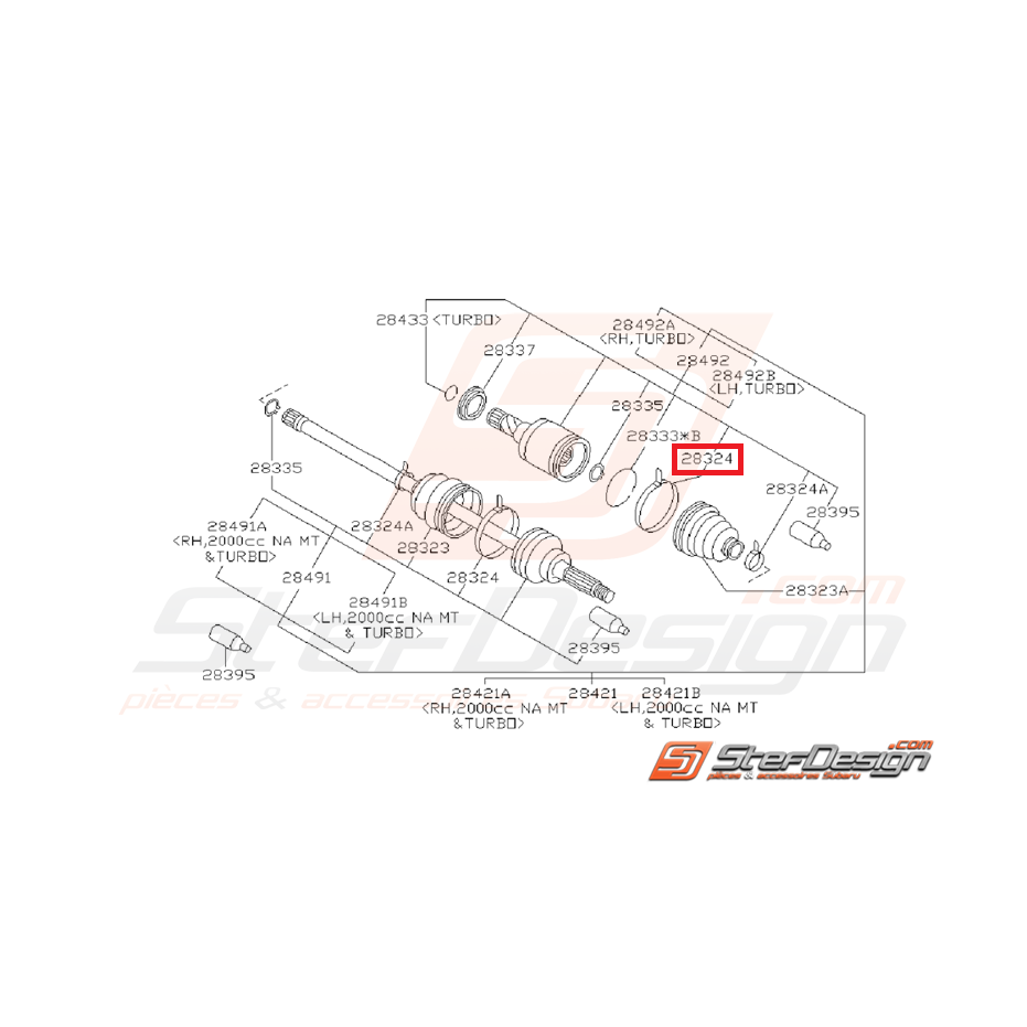 Collier Essieu Avant Subaru GT 1993 - 1996