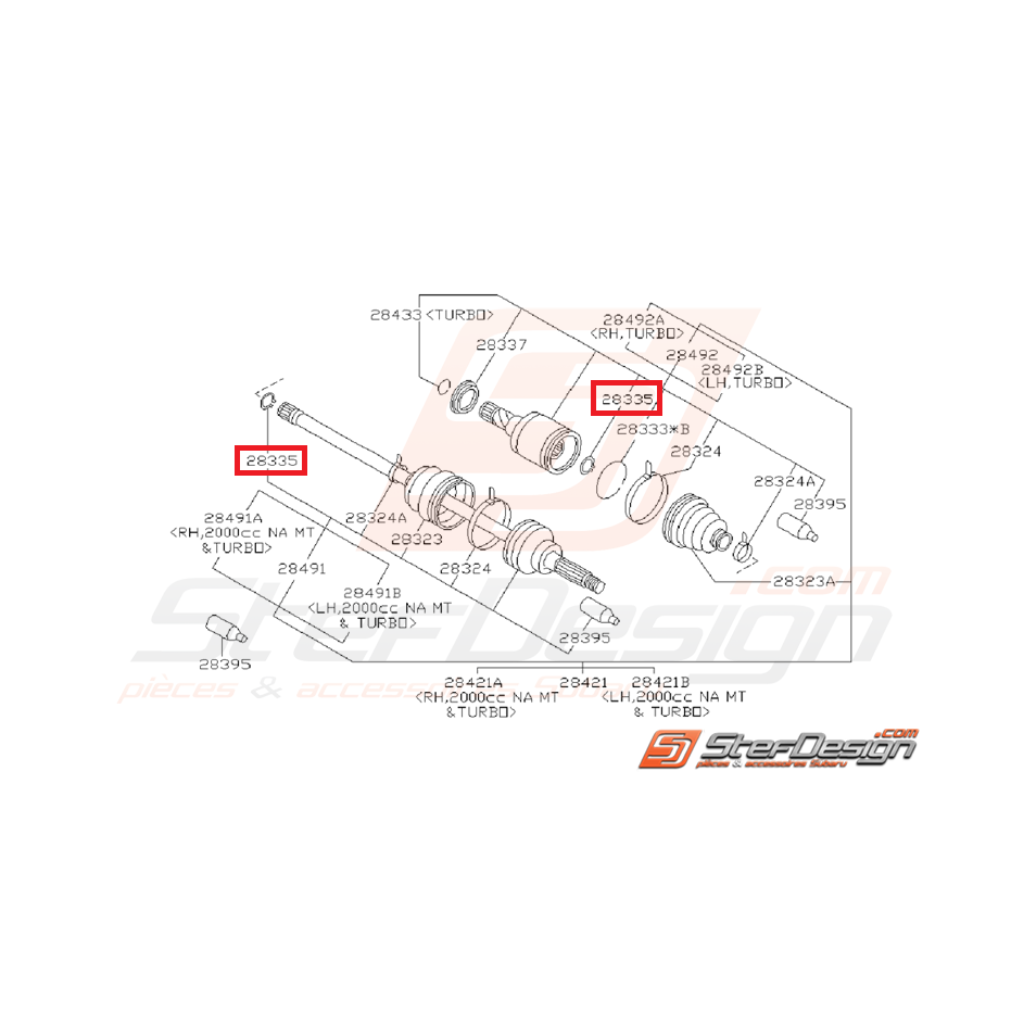 Circlips de cardan arrière (coté pont)