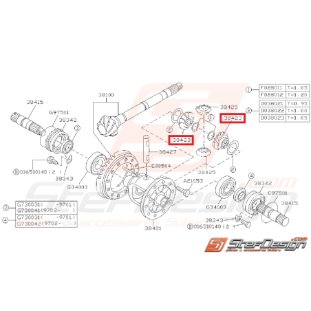 Pignon Satellite de Différentiel Origine Subaru GT 1993 - 1996