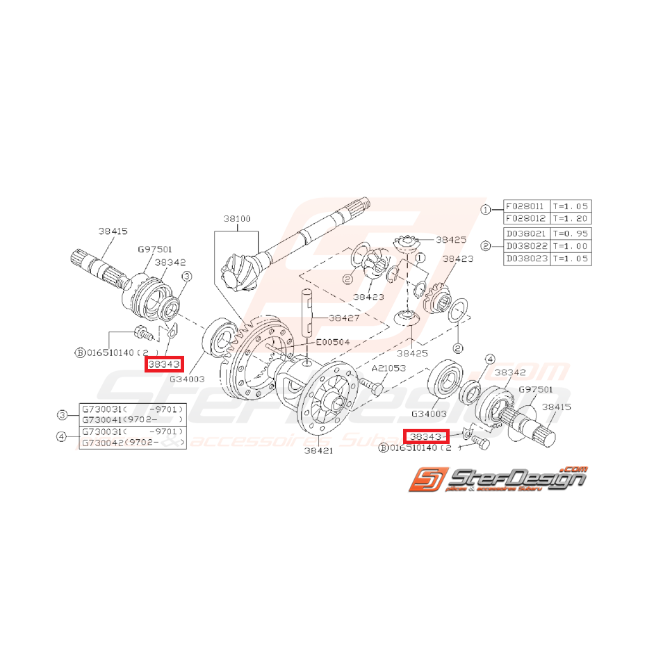 Plaque Retenue de Différentiel Origine Subaru GT 1993 - 1996