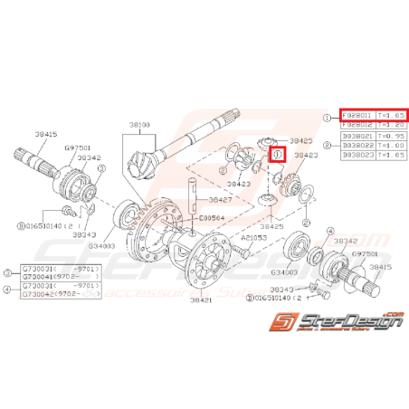 Anneau Élastique de Différentiel Origine Subaru GT 1993 - 1996