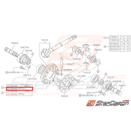 Joint spy de cardan coté droit impreza GT 93-00 WRX/STI 01-03