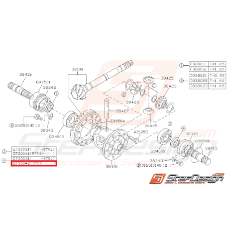 Joint spy de cardan coté Gauche impreza GT 93-00  WRX/STI 01-03 