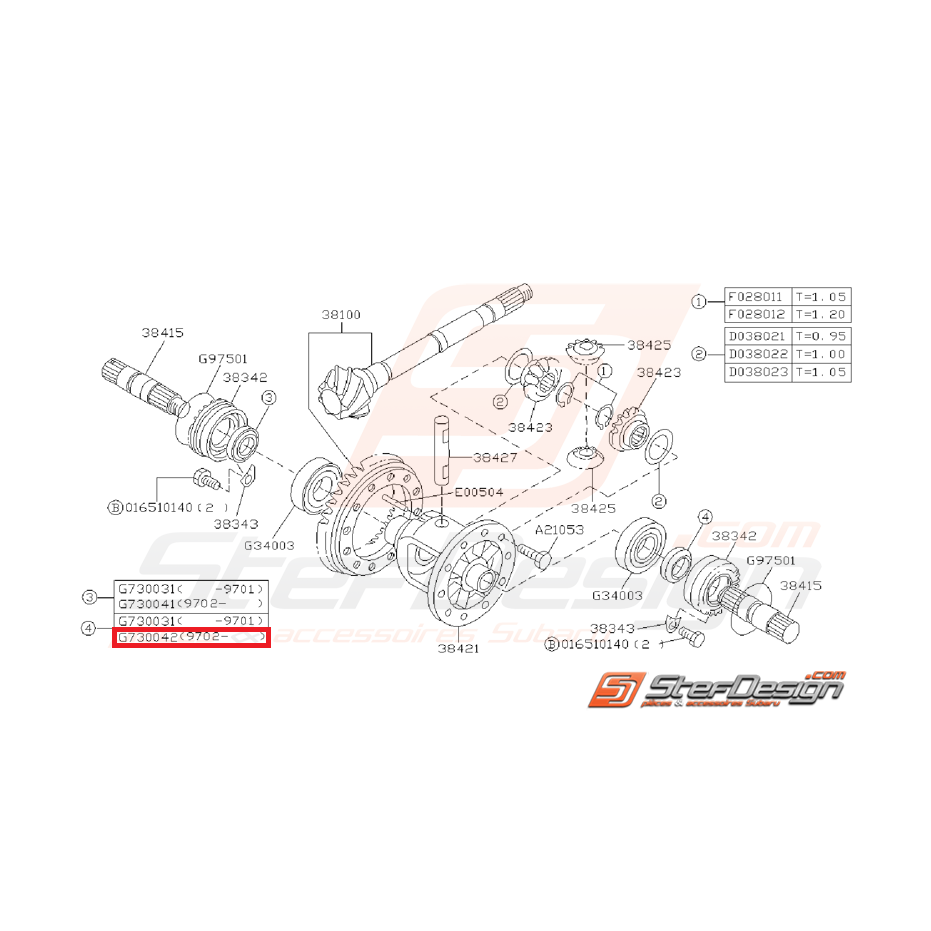 Joint spy de cardan coté Gauche impreza GT 93-00  WRX/STI 01-03 