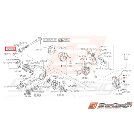 Collier pour Ensemble de Différentiel Arrière Origine Subaru GT 1993 - 1996