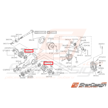 Joint torique de pont arrière GT 93-00 WRX/STI 01-07