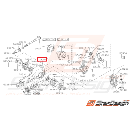 Joint carter de pont subaru GT 93-00 WRX 01-10