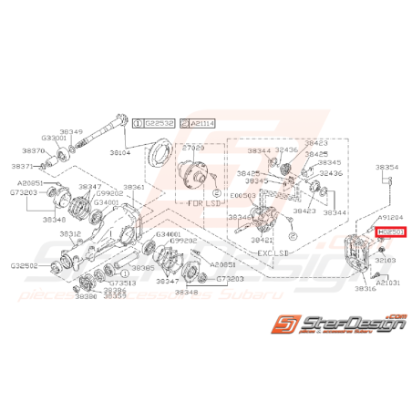 Bouchon de remplissage de pont arrière GT 93-00 WRX/STI 01-05