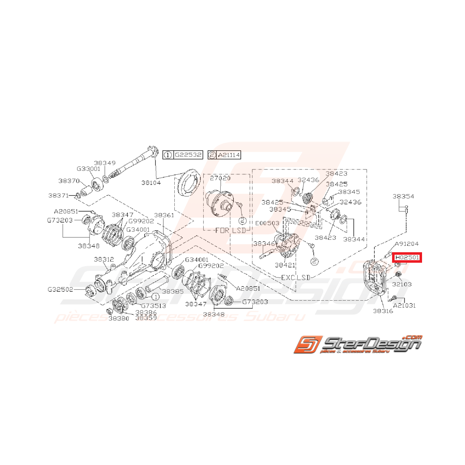 Bouchon de remplissage de pont arrière GT 93-00 WRX/STI 01-05 Bouchon de remplissage de pont arrière GT 93-00 WRX/STI 01-05