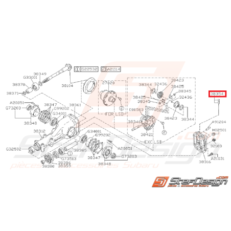 Bouchon reniflard de pont SUBARU GT 93-00 WRX/STI 01-14