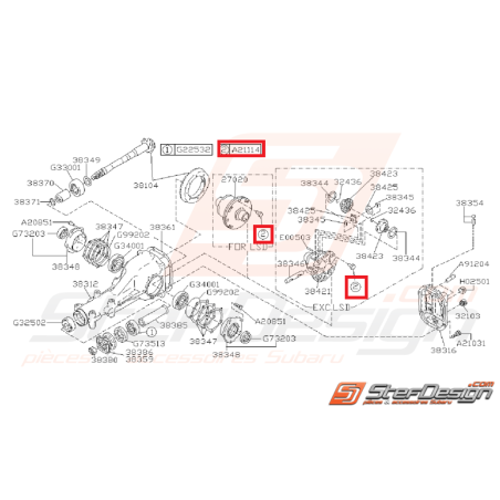 Vis Différentiel Arrière Origine Subaru WRX 2001 - 2007