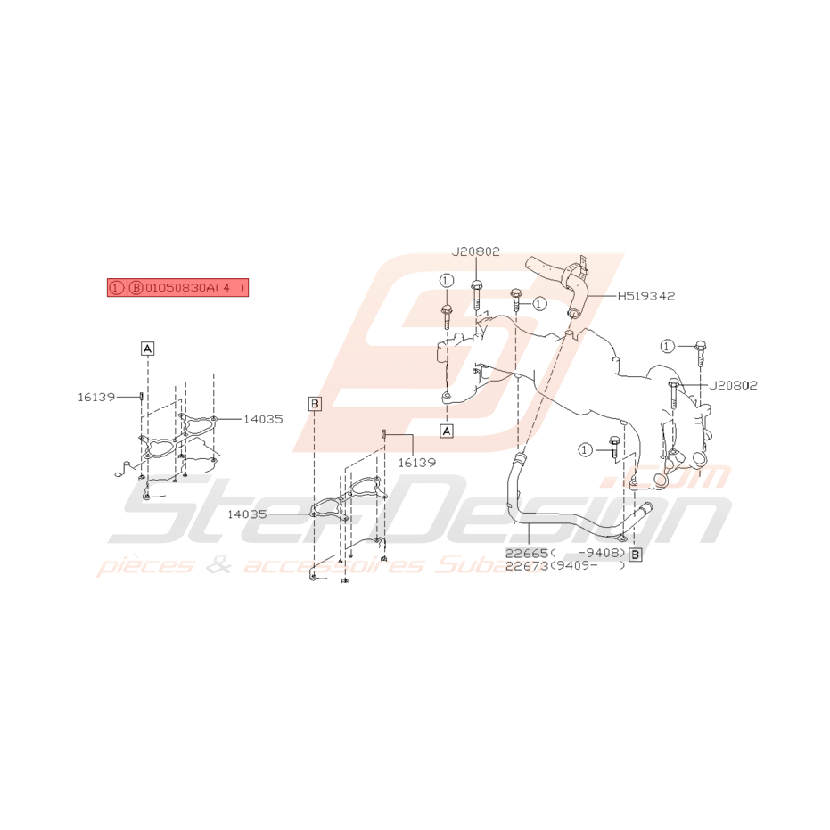 Vis de Collecteur d'Admission Origine Subaru GT  Vis de Collecteur d'Admission Origine Subaru GT