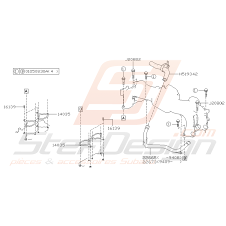 Ensemble Collecteur d'admission Subaru GT 1994 - 1996