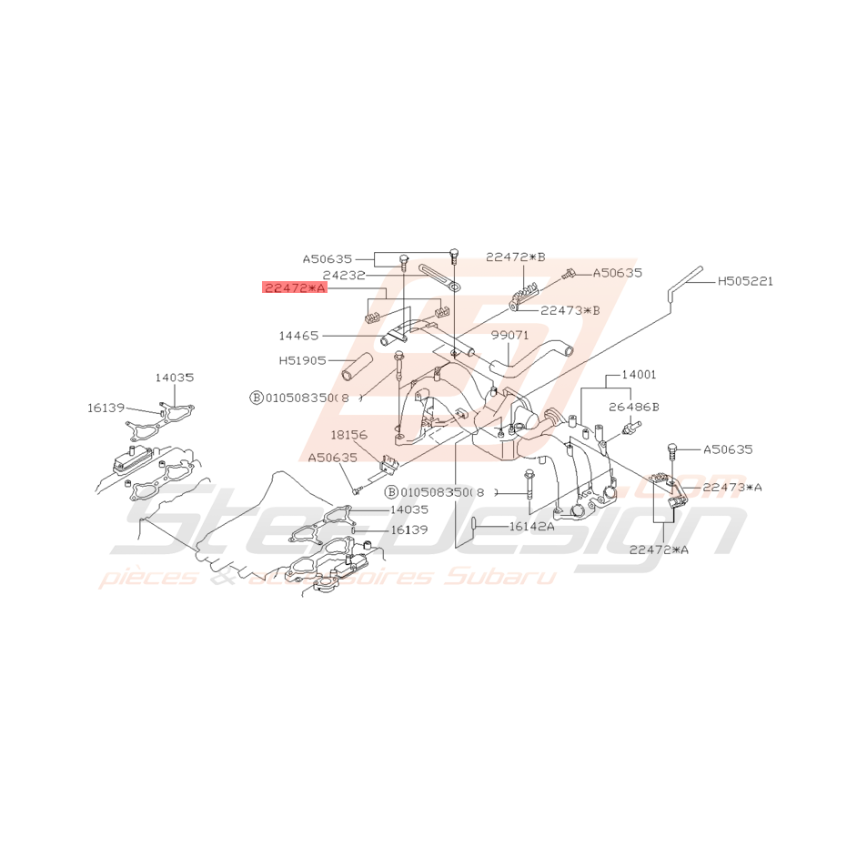 Support Durite Origine Subaru Impreza GT 1997 - 1998