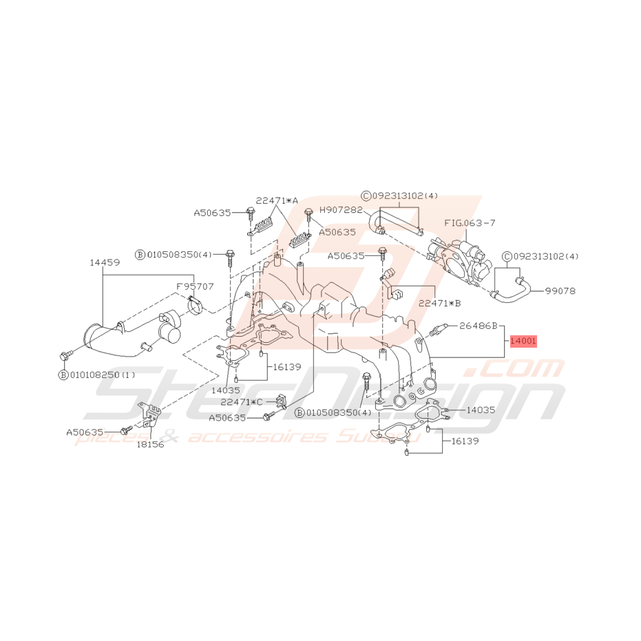 Collecteur d'Admission Origine Subaru GT 1999 - 2000 Collecteur d'Admission Origine Subaru GT 1999 - 2000