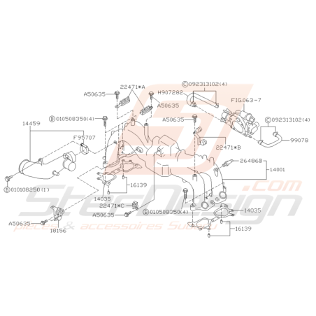 Ensemble Collecteur d'Admission Subaru GT 1999 - 2000