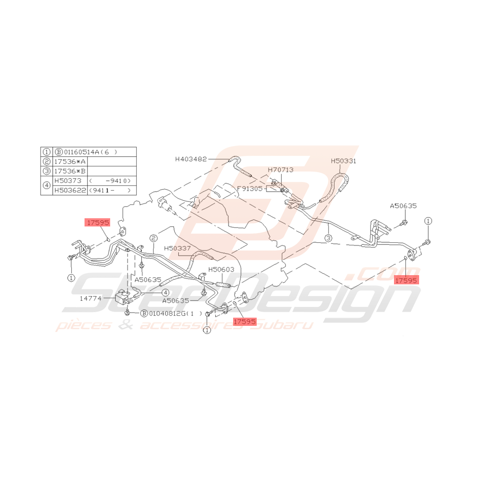Joint Torique Conduit de Carburant Origine Subaru GT 94 - 96