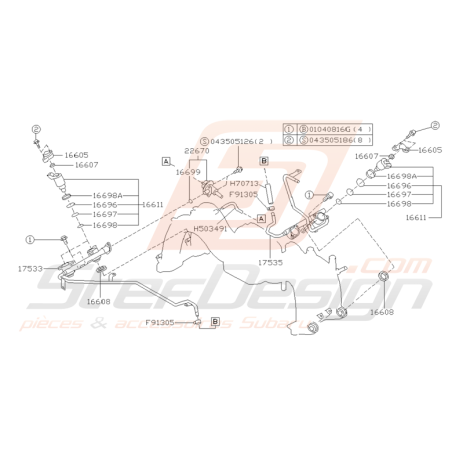 Ensemble Injecteur Essence Origine Subaru GT 1997 - 1998