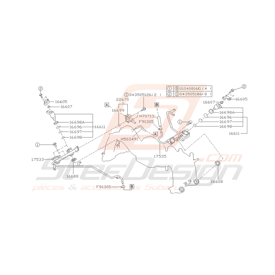 Ensemble Injecteur Essence Origine Subaru GT 1997 - 1998