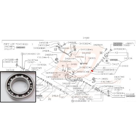 Roulement de la crémaillère de direction pour subaru impreza GT 1999-2000