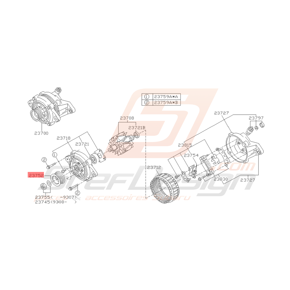 Poulie d'Alternateur Origine Subaru GT 1993 - 2000