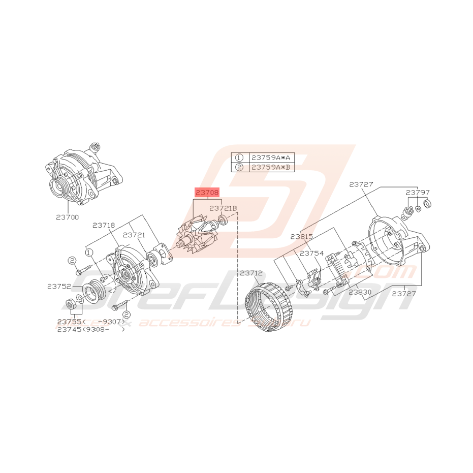 Rotor d'Alternateur Origine Subaru Impreza GT 1997 - 2000