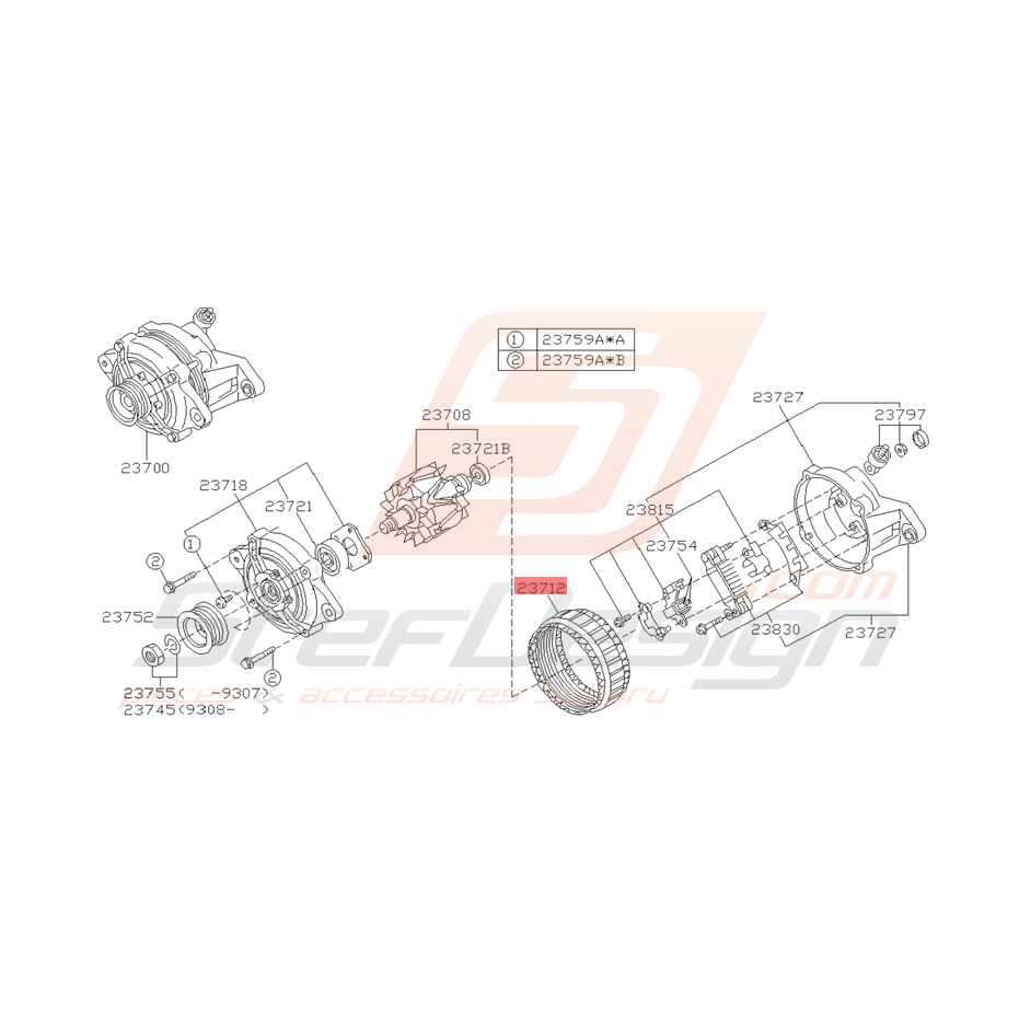Stator d'Alternateur Origine Subaru Impreza GT 04/1995 - 2000