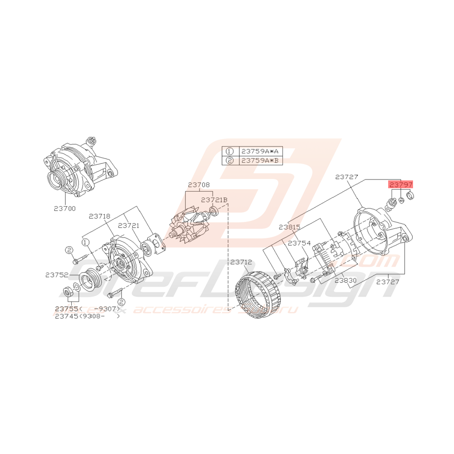 Manchon d'Alternateur Origine Subaru GT 1993 - 1998