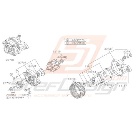 Ensemble Alternateur Origine Subaru GT 1993 - 2000