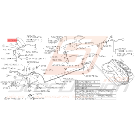 Soupape 2 voies Origine Subaru Impreza GT 1993 - 1998